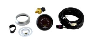 AEM 30-4407 Oil Pressure Gauge (0–150 PSI, Black/Black)